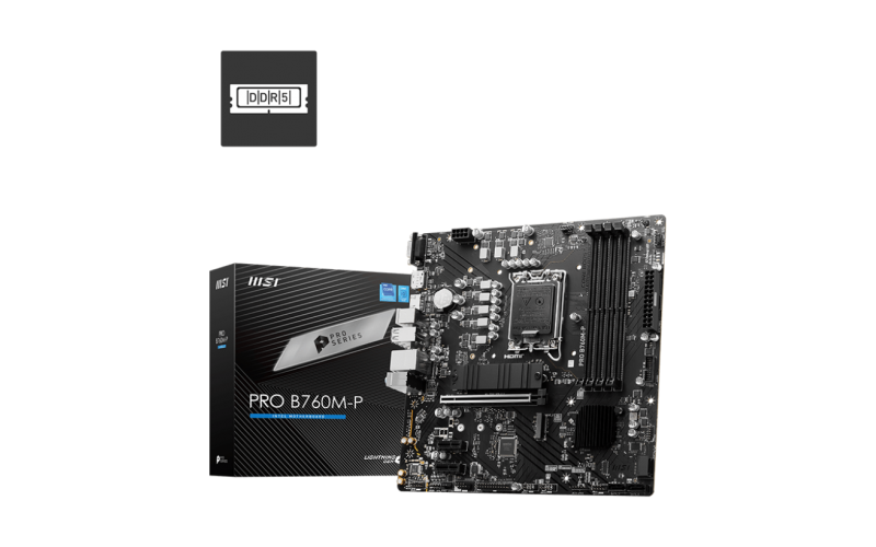 MSI MOTHERBOARD 760 (PRO B760M P) (FOR INTEL 12th|13th Gen) DDR5 LGA1700 MICRO ATX PCIE 4.0