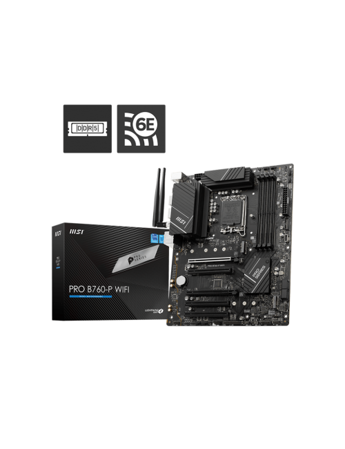 MSI MOTHERBOARD 760 (PRO B760 P WIFI) (FOR INTEL 12th|13th Gen) DDR4 LGA1700 ATX PCIE 4.0