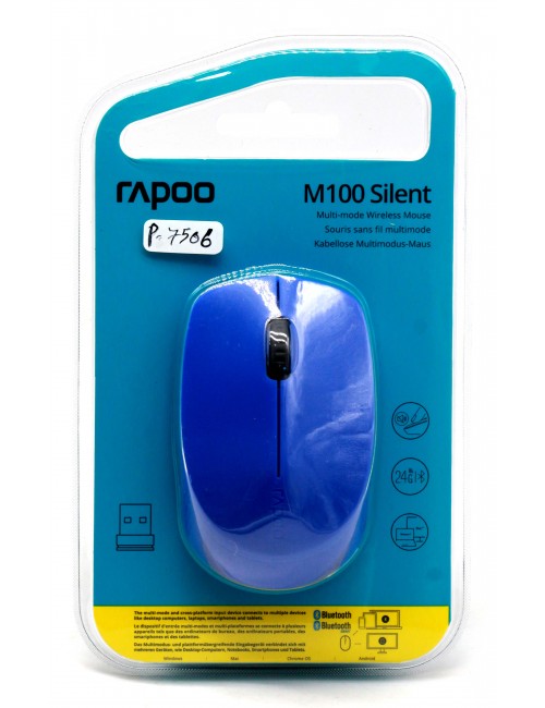 RAPOO MOUSE BLUETOOTH WIRELESS M100 (BLUE) MULTY MODE 