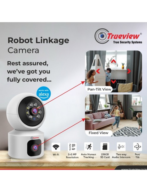 TRUEVIEW 2MP IP WIFI DOME CAMERA (ROBOT) 2 WAY AUDIO T18184A (2MP+2MP LINKAGE)