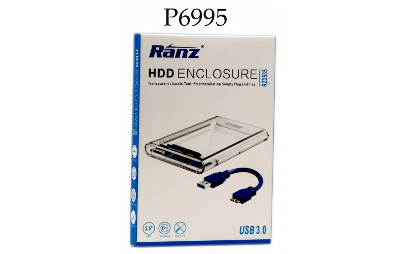 RANZ SSD SATA CASING 2.5" RZ2535 (TRANSPARENT) USB 3.0