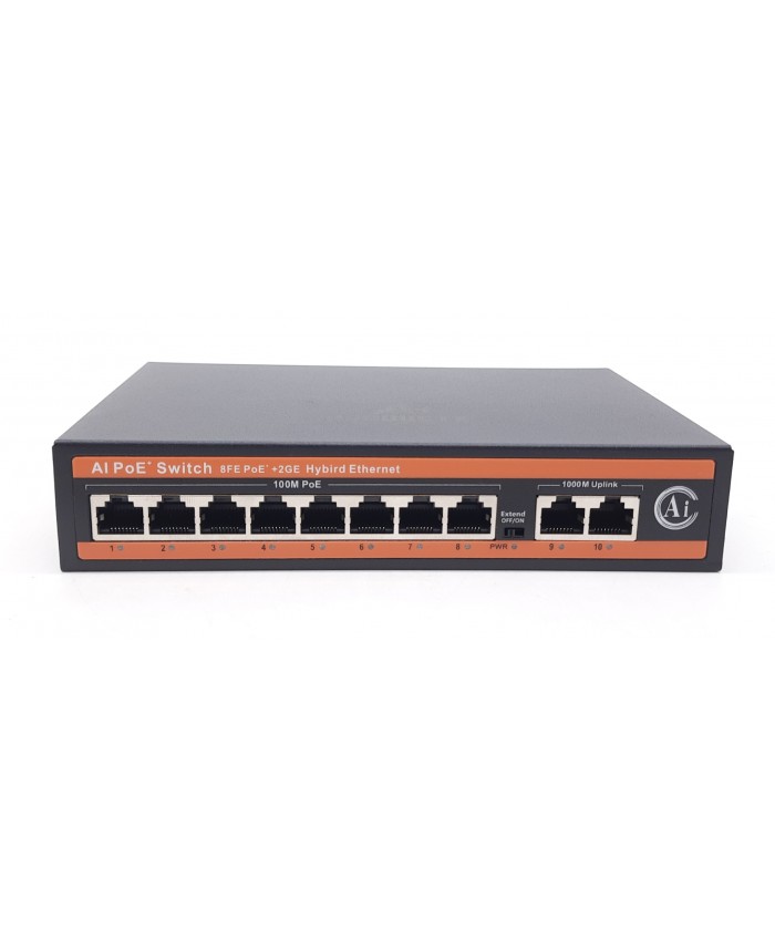 POE SWITCH 8 PORT NORMAL (8 NORMAL + 2 GIGA UPLINK) A+ PRODUCTS