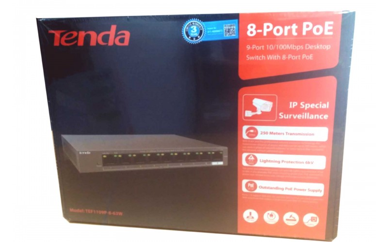 TENDA POE SWITCH 8 PORT 1109P (8 NORMAL + 1 NORMAL UPLINK)