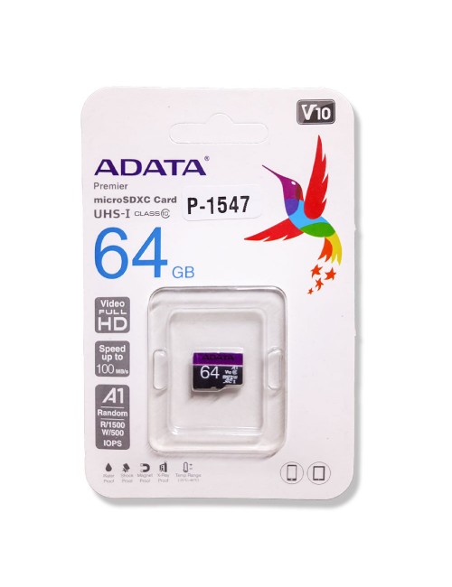 ADATA MICRO SD 64GB V10 (5 YEARS) (NOT COMPATIBLE FOR CAMERA)