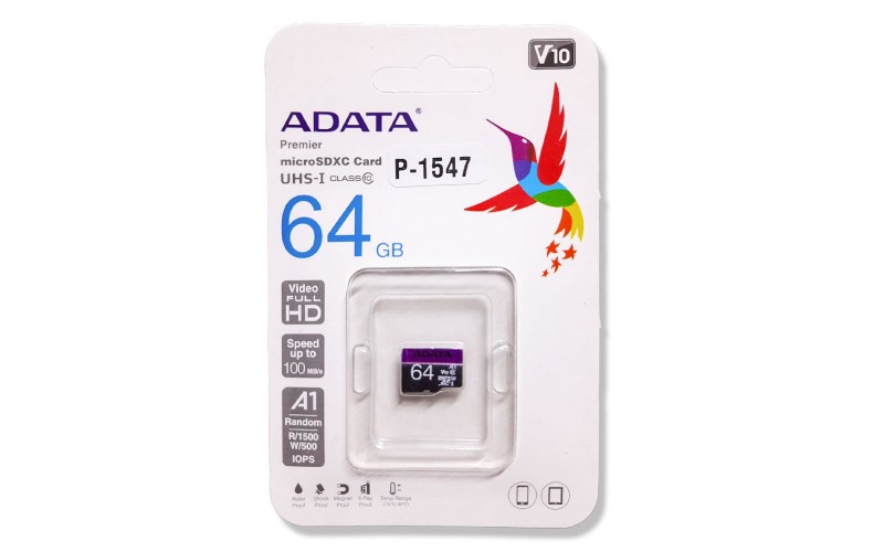 ADATA MICRO SD 64GB V10 (5 YEARS) (NOT COMPATIBLE FOR CAMERA)