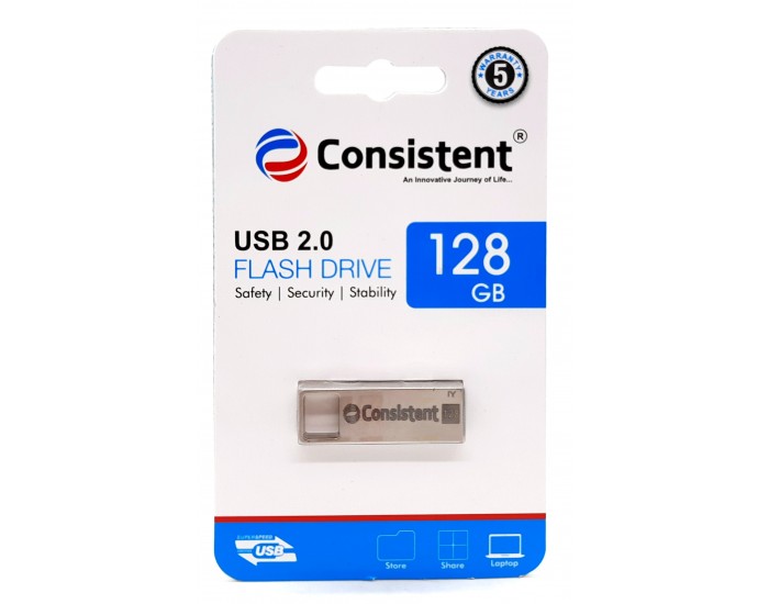 Consistent Pendrive 128GB 2.0 Metal: High-Capacity Storage Solution