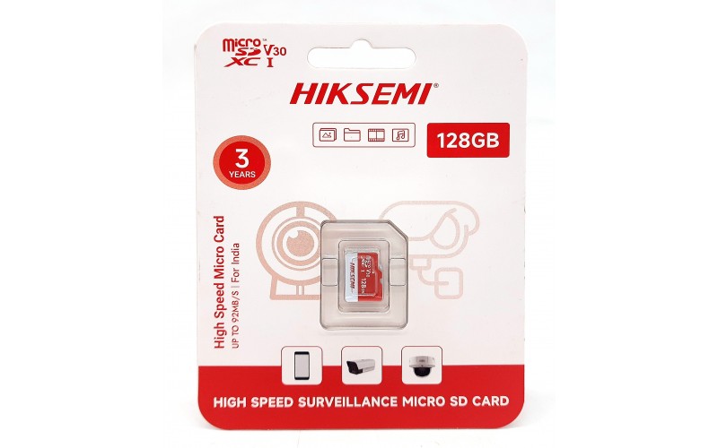 HIKSEMI MICRO SD 128GB V30 3 YEARS (COMPTAIBLE FOR CAMERA)