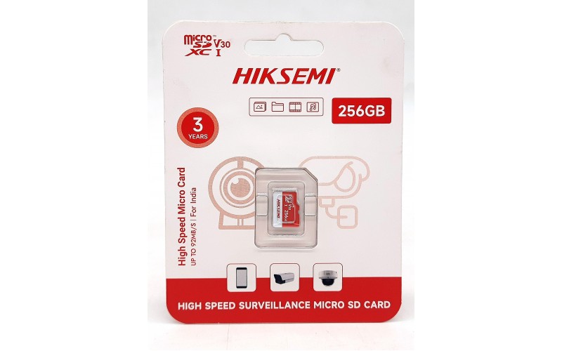 HIKSEMI MICRO SD 256GB V30 3 YEARS (COMPTAIBLE FOR CAMERA)