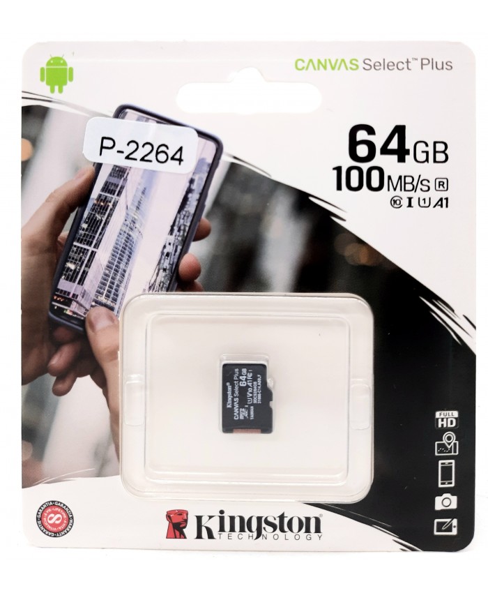 KINGSTON MICRO SD 64GB CLASS 10 (CANVAS SELECT PLUS)