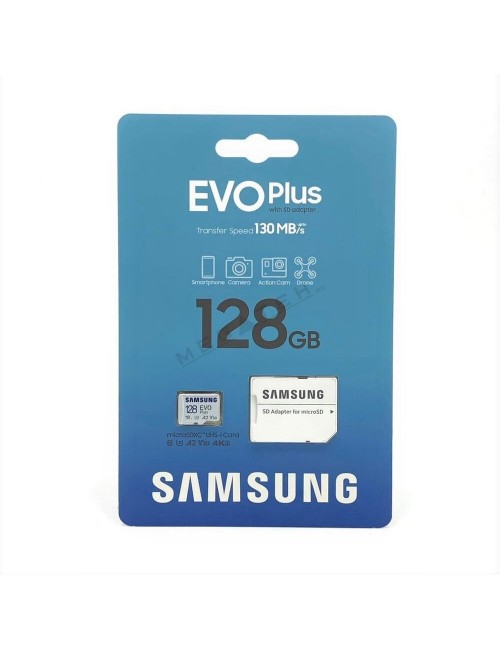 SAMSUNG MICRO SDXC 128GB MEMORY CARD WITH SD ADAPTER EVO PLUS