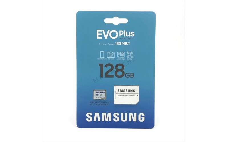 SAMSUNG MICRO SDXC 128GB MEMORY CARD WITH SD ADAPTER EVO PLUS
