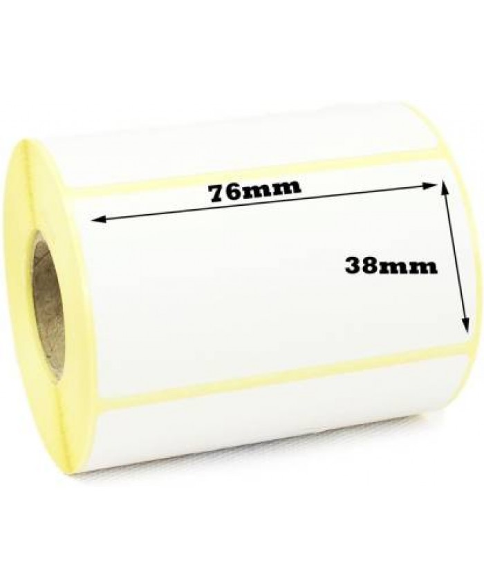 DIRECT THERMAL BARCODE STICKER ROLL 76MM x 38MM (1000 LABLE)
