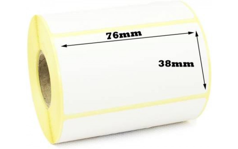 DIRECT THERMAL BARCODE STICKER ROLL 76MM x 38MM (1000 LABLE)