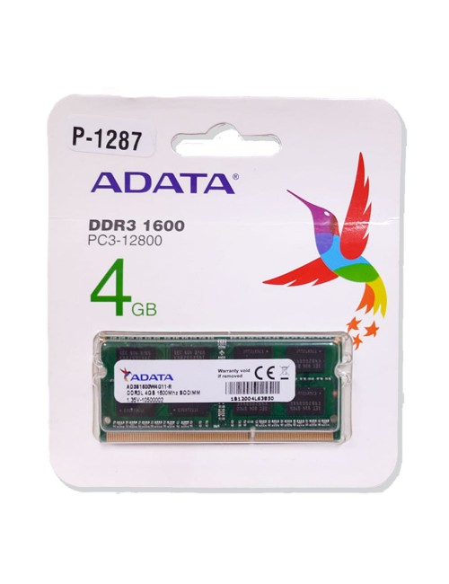 ADATA LAPTOP RAM 4GB DDR3 1600 MHZ
