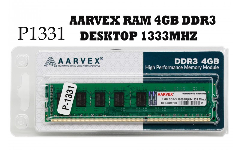 AARVEX DESKTOP RAM 4GB DDR3 2R 1333 MHZ 