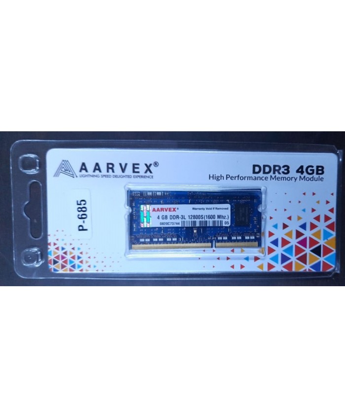 AARVEX LAPTOP RAM 4GB DDR3 1600MHZ