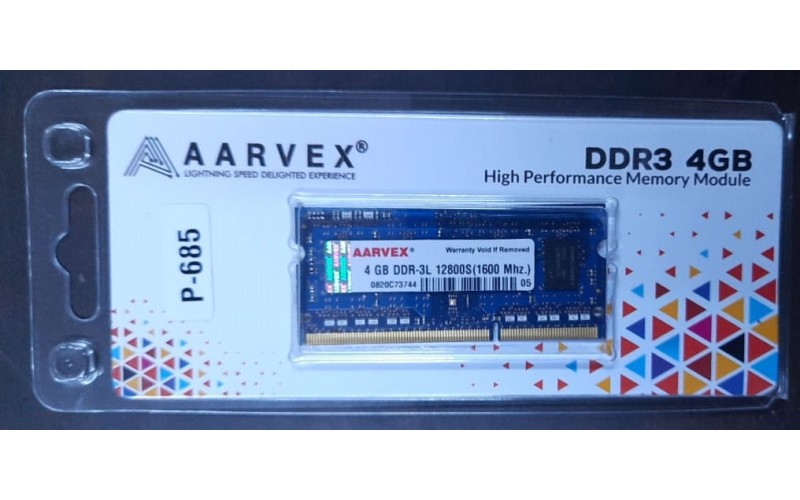 AARVEX LAPTOP RAM 4GB DDR3 1600MHZ