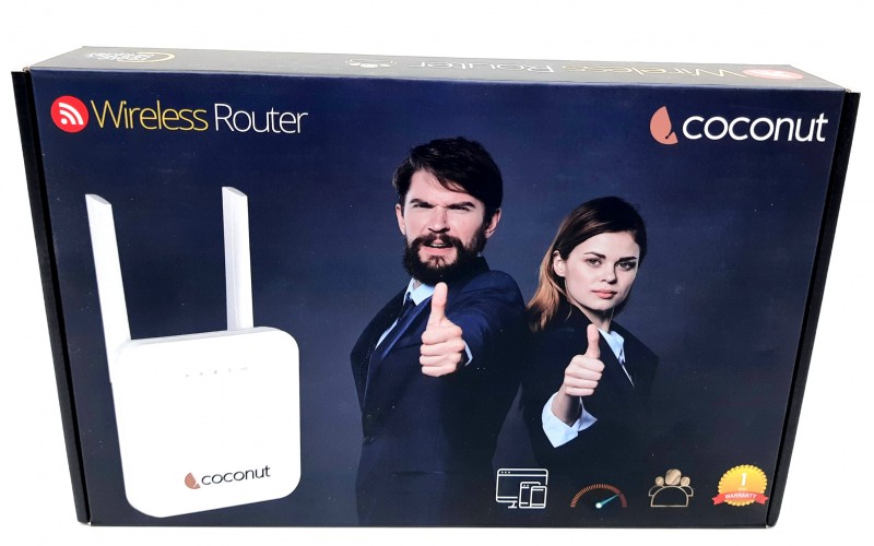 COCONUT SIM ROUTER 4G WIFI (PORTO 1) (WITH 4000 Mah BATTERY BACKUP)