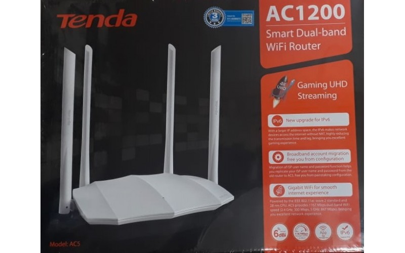 TENDA WIRELESS ROUTER DUAL BAND AC5 1200 MBPS 