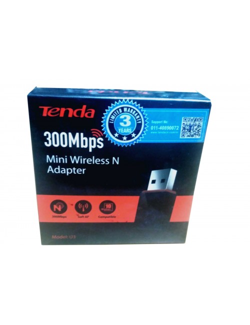TENDA USB WIFI ADAPTER 300 MBPS (U3)  (DVR SUPPORTED)
