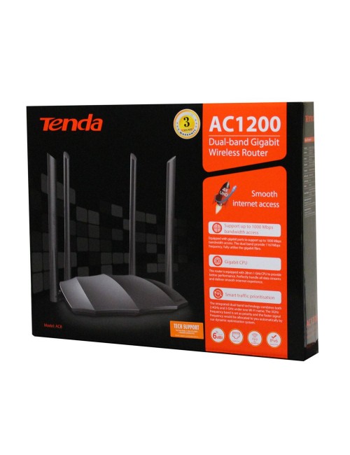 TENDA WIRELESS ROUTER DUAL BAND GIGA (AC8) 1200 MBPS