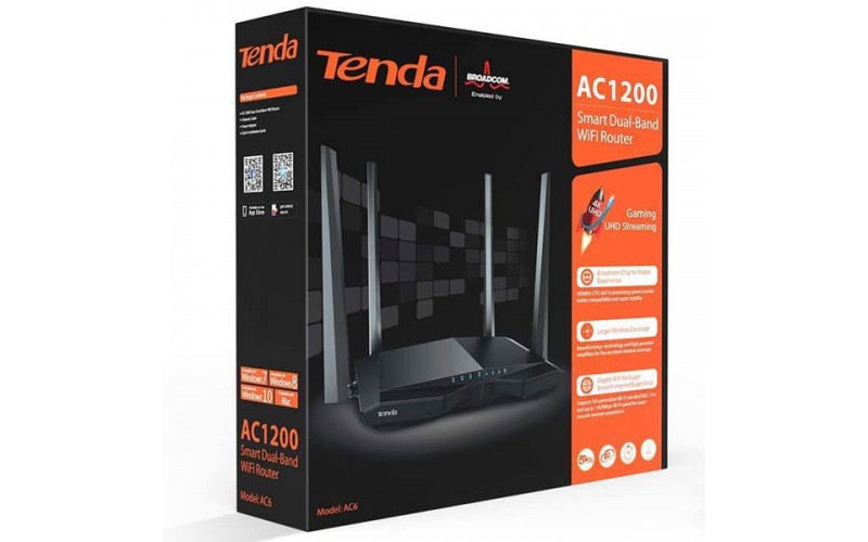 TENDA WIRELESS ROUTER DUAL BAND AC6 1200MBPS