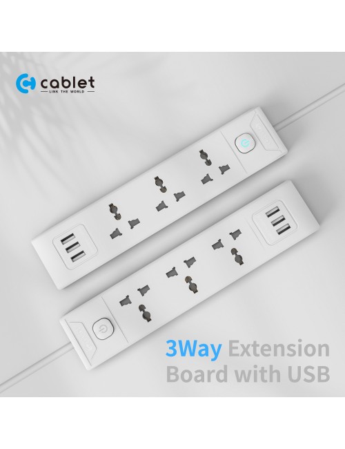 CABLET SPIKE 3 SOCKET 1 SWITCH 4.5M (3 USB 3.1A)