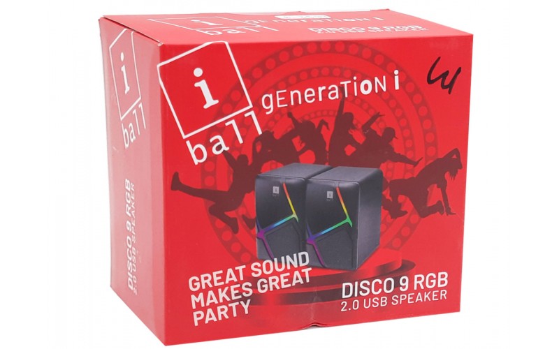 IBALL AUX SPEAKER 2.0 RGB (USB POWERED) DISCO 9