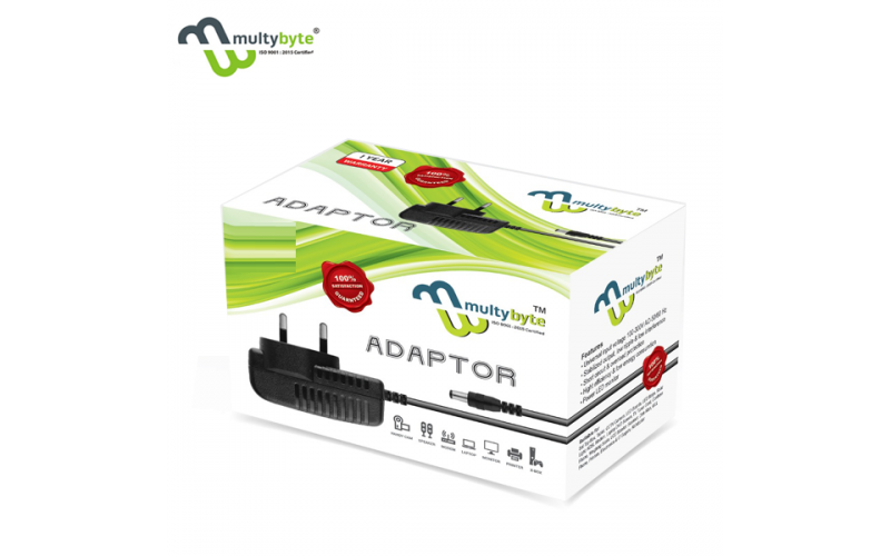 MULTYBYTE POWER ADAPTER 9V/1A (DUAL PIN)