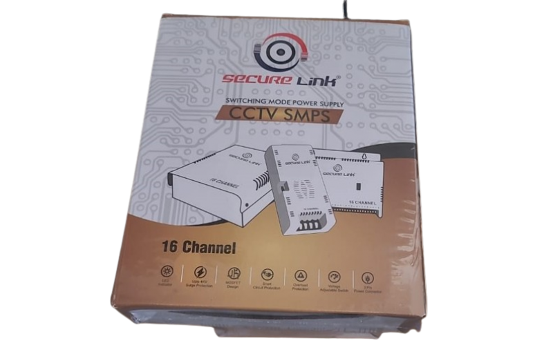 SECURELINK CCTV POWER SUPPLY 16CH METAL (SINGLE OUTPUT) 12V/16A