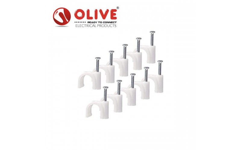 OLIVE CABLE CLIP 7MM  (PACK OF 100PCS)