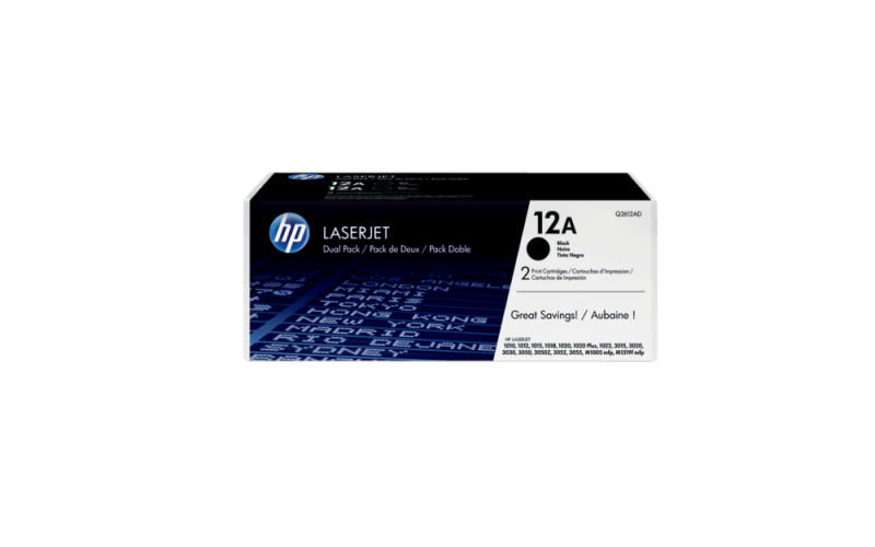 HP TONER CARTRIDGE LASER JET 12A / 2612A BLACK DUAL PACK DF (ORIGINAL)