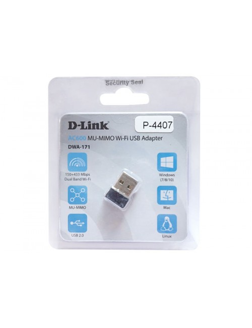 DLINK USB WIFI ADAPTER 600 MBPS (DWA171) DUAL BAND